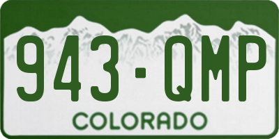 CO license plate 943QMP