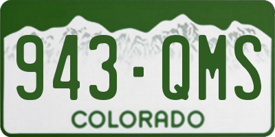 CO license plate 943QMS