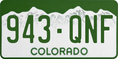 CO license plate 943QNF