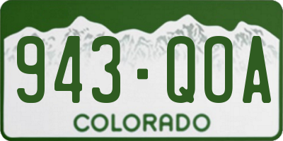 CO license plate 943QOA