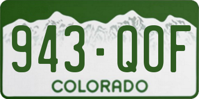 CO license plate 943QOF