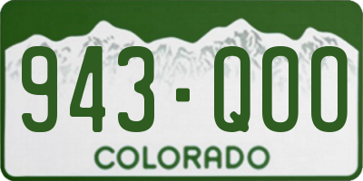 CO license plate 943QOO