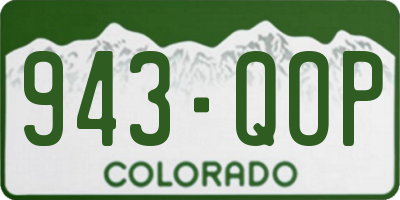 CO license plate 943QOP