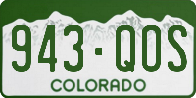 CO license plate 943QOS
