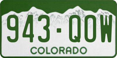CO license plate 943QOW