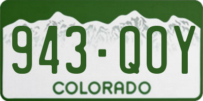 CO license plate 943QOY