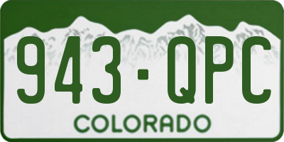 CO license plate 943QPC