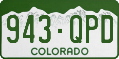 CO license plate 943QPD
