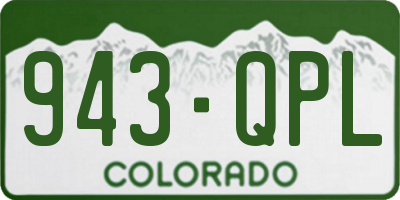 CO license plate 943QPL