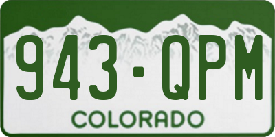 CO license plate 943QPM