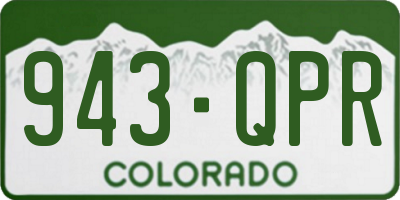 CO license plate 943QPR