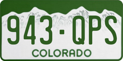CO license plate 943QPS