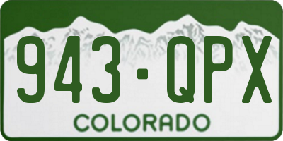 CO license plate 943QPX