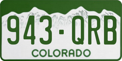 CO license plate 943QRB