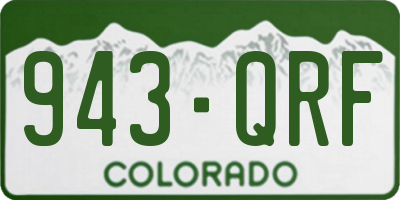 CO license plate 943QRF