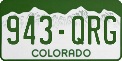 CO license plate 943QRG