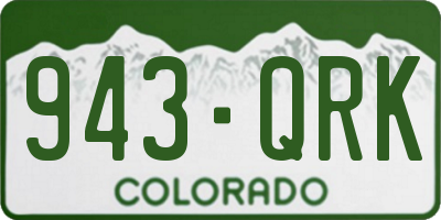 CO license plate 943QRK