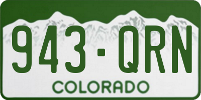 CO license plate 943QRN