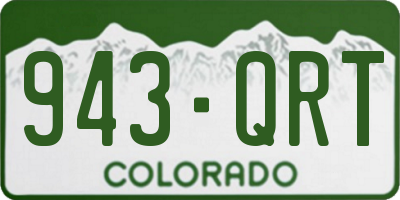 CO license plate 943QRT
