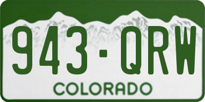 CO license plate 943QRW