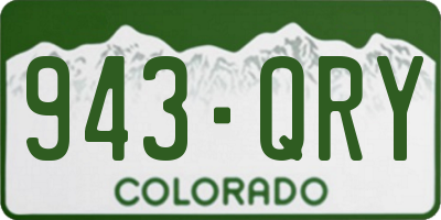 CO license plate 943QRY