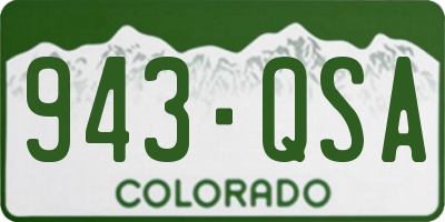 CO license plate 943QSA