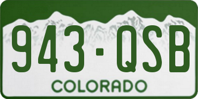 CO license plate 943QSB