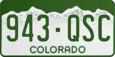 CO license plate 943QSC