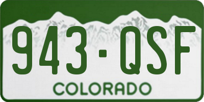 CO license plate 943QSF