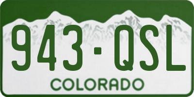 CO license plate 943QSL