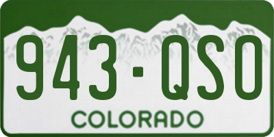 CO license plate 943QSO