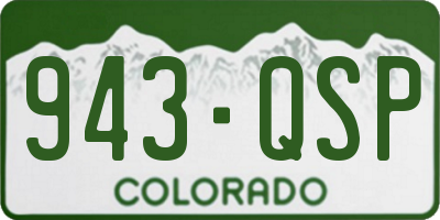 CO license plate 943QSP