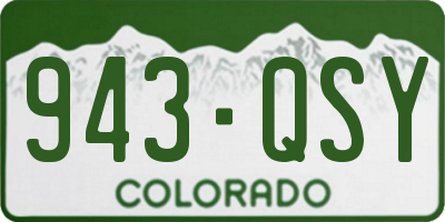 CO license plate 943QSY