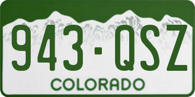 CO license plate 943QSZ