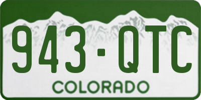 CO license plate 943QTC