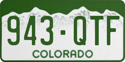 CO license plate 943QTF