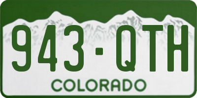 CO license plate 943QTH