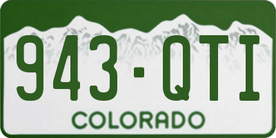 CO license plate 943QTI