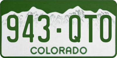 CO license plate 943QTO
