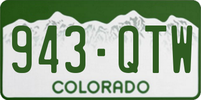CO license plate 943QTW