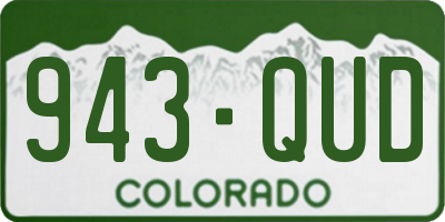 CO license plate 943QUD