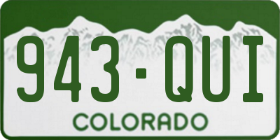 CO license plate 943QUI