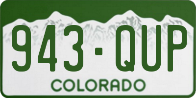CO license plate 943QUP
