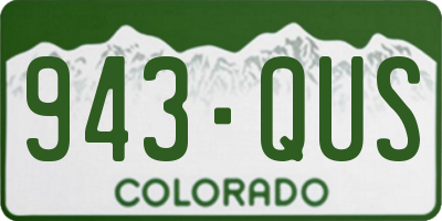 CO license plate 943QUS