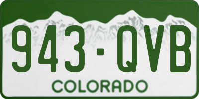 CO license plate 943QVB