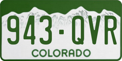 CO license plate 943QVR