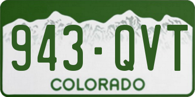 CO license plate 943QVT