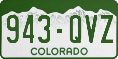CO license plate 943QVZ