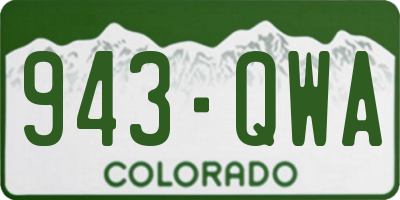 CO license plate 943QWA