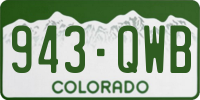 CO license plate 943QWB